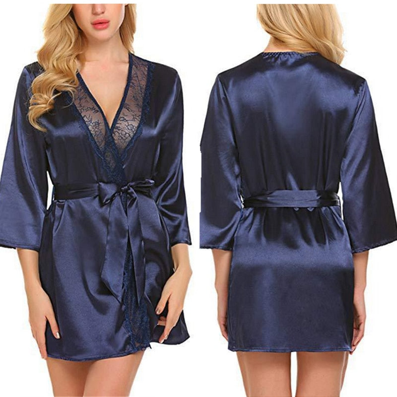 Soft Silk Lace Dressing Gown