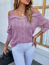 Load image into Gallery viewer, Off Shoulder Twist Pullover Sweater
