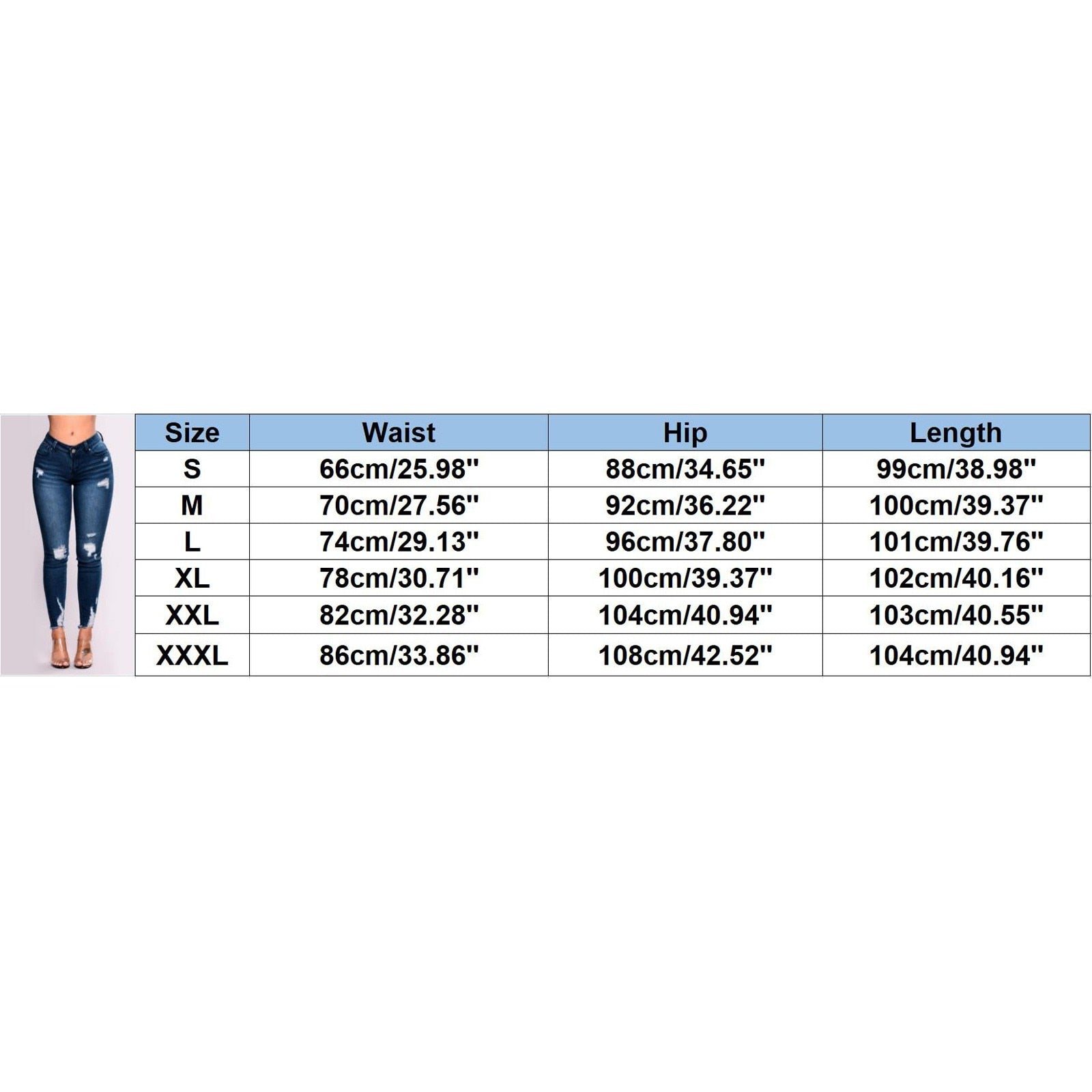 Women's Butt Lifting Skinny Denim Jeans High Waist Pencil Jean Stretchy Distressed Slim Trousers Destroyed Ripped Jean Oversized