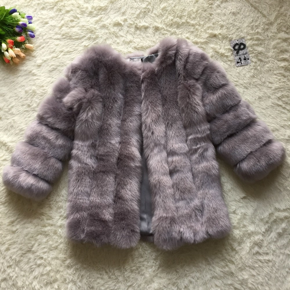 Faux Fur Winter  Elegant Thick Overcoat