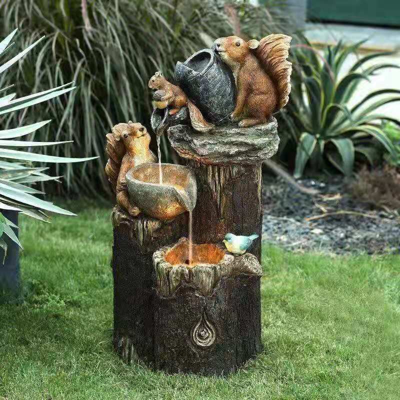 Duck/Squirrel Solar Power Resin Patio With Led Light
