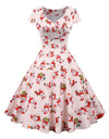 Short Sleeve V Neck Elegant Christmas Party Dress