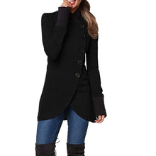 Load image into Gallery viewer, Autumn/Winter Solid Color Single Breasted Spliced Long Sleeve Coat
