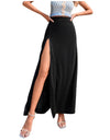 Open Side Split High Waist Maxi Skirt