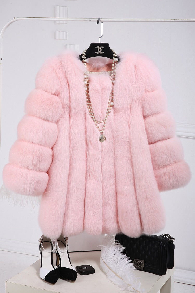 Faux Fur Winter  Elegant Thick Overcoat
