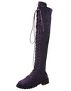 Cross Strap Suede Leather Knee High Boots