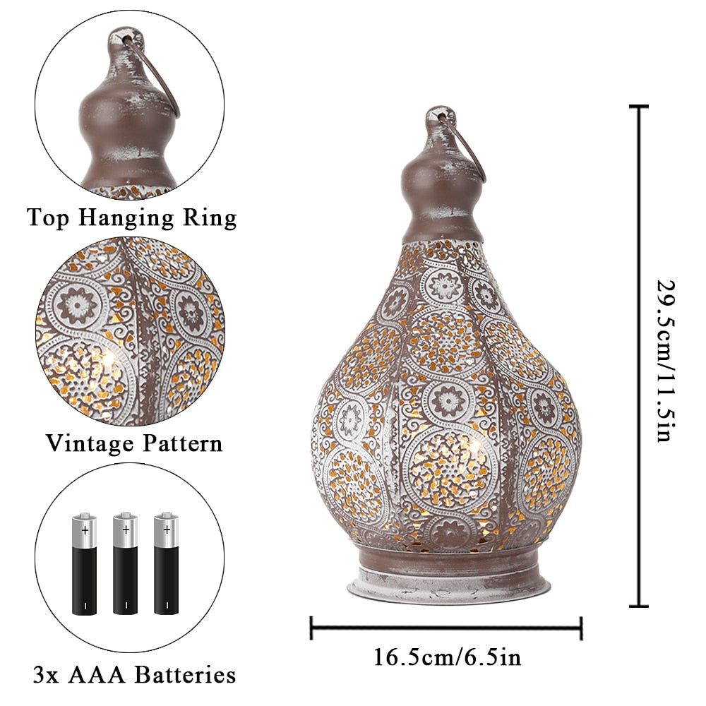 Battery Operated Moroccan Table Lamp