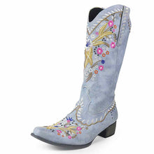 將圖片載入圖庫檢視器 Embroidery Floral Western Cowboy Boots
