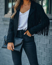 Load image into Gallery viewer, Fringed Hem Tassel Cardigan Crop Top
