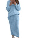 Warm Knitted 2 Piece Pullover Sweater Set