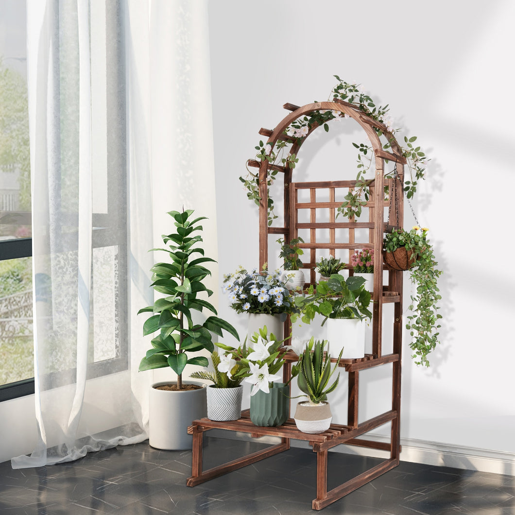 Indoor/Outdoor 3 Tier Wood Plant Stand