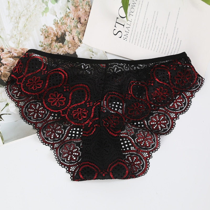 Low-Waist Female Embroidery Underwear