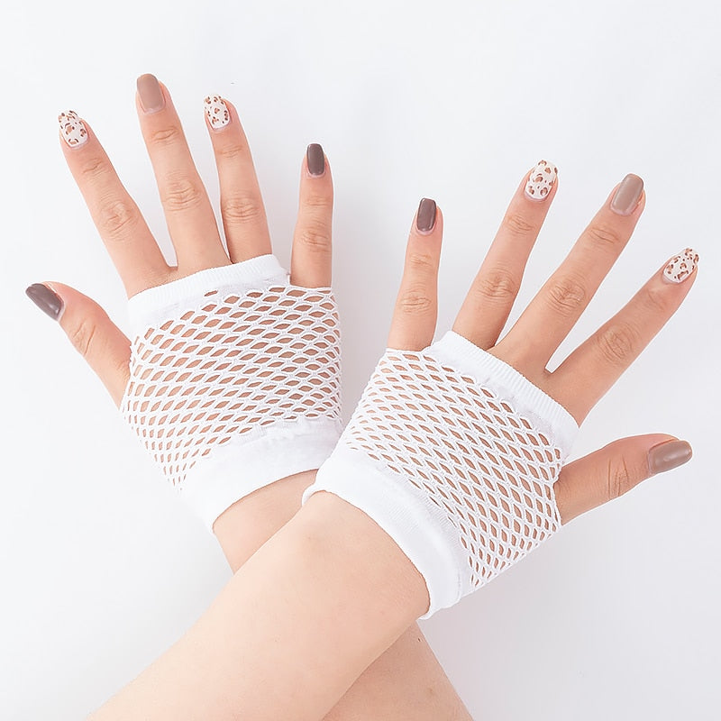 Fishnet Fingerless Long Gloves