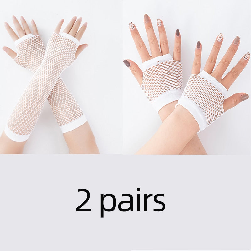 Fishnet Fingerless Long Gloves