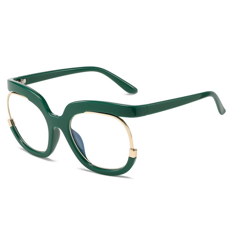 Oversized Fashion Retro Round Anti Blue Light Glasses