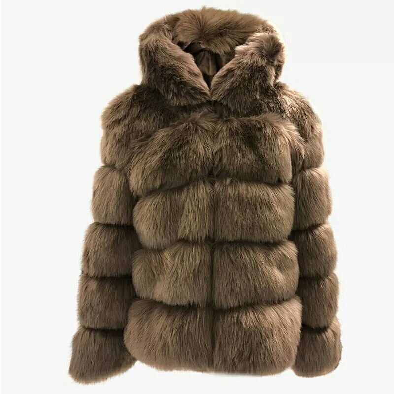 High Quality Warm Thick Hooded Fur Winter Coat