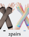 Fishnet Fingerless Long Gloves