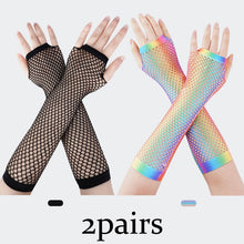 将图片加载到图库查看器，Fishnet Fingerless Long Gloves
