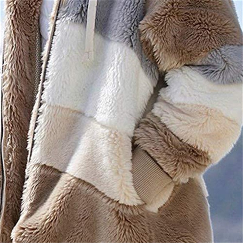 Warm Hooded Fleece Zipper Casual Coats For Winter