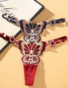 Cute Butterfly Embroidery Women Thongs