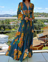 Elegant Chiffon Long Dress With Crossover Belt