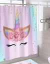 Stylish Rose Gold Eyelash Makeup Print Bath Curtain