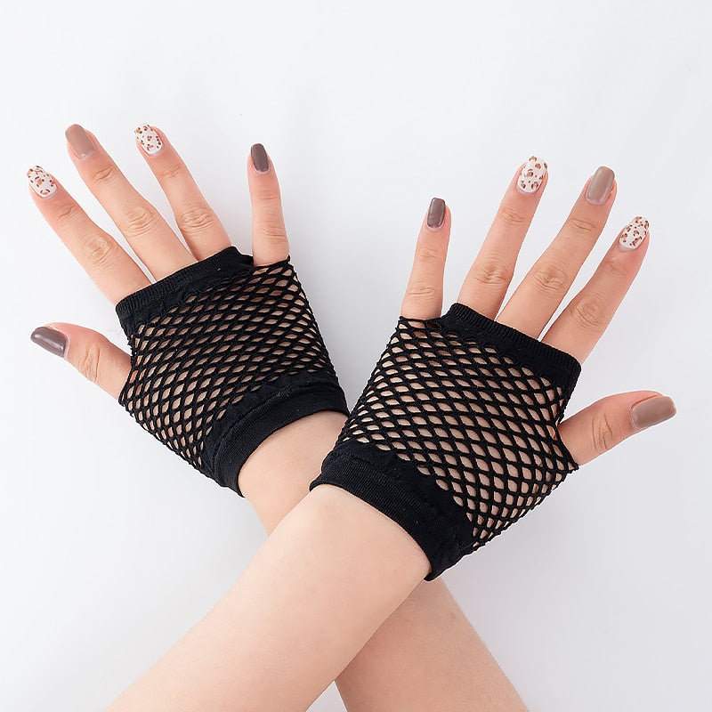 Fishnet Fingerless Long Gloves