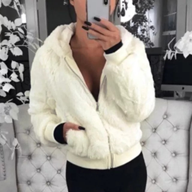 New Faux Fur Coat With Hood