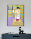 Canvas Wall Art Abstract Girl Bathroom Illustration