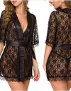 Lace See-through Nightgown With a Deep V-neck
