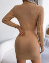 Sexy Openwork Twist Waist Hip Skirt Sweater Dress