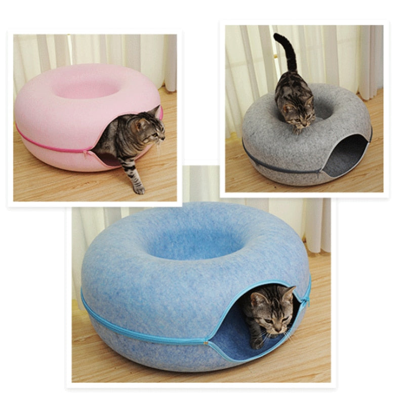 Donut Bed with Zipper Cat House