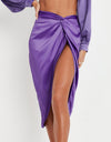 Silk Satin Skirt with Side Slit