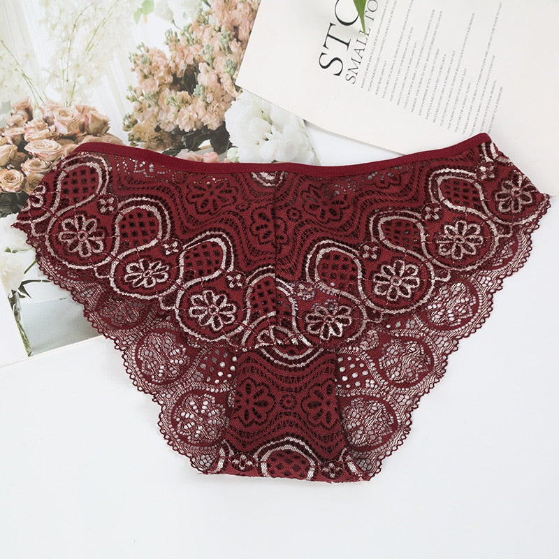 Low-Waist Female Embroidery Underwear