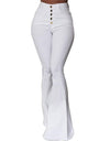 Bell-bottom Solid High Waist Long Pants