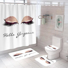 Load image into Gallery viewer, Stylish Rose Gold Eyelash Makeup Print Bath Curtain
