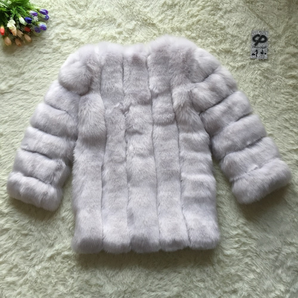 Faux Fur Winter  Elegant Thick Overcoat