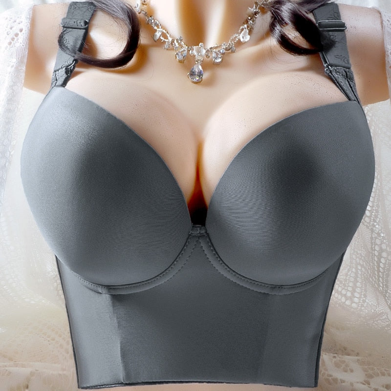 Hide Back Fat With Anti-sagging Deep Cup Push Up Shaper Bra