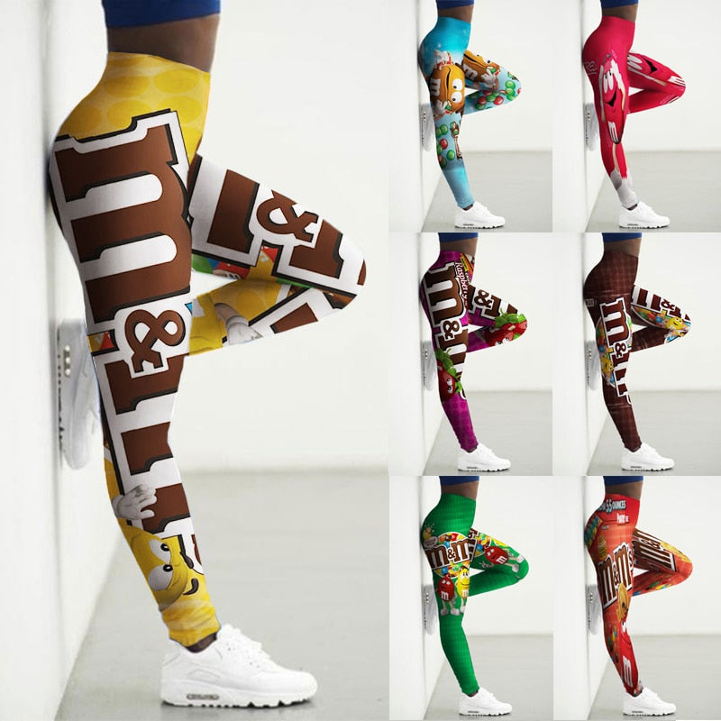 High Waist 3D Cartoon Printed Gym Yoga Leggings