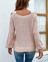 Long Sleeve Chic Criss-Cross Neck Sweater
