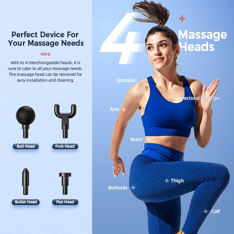 Portable Percussion Pistol Massager For Body Neck Deep Tissue Muscle