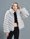 Luxury Real Fox Fur Coat(Reversible) With High-Grade Silk Liner