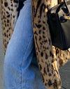 Long Thick Fluffy Faux Fur Tiger Print Coat