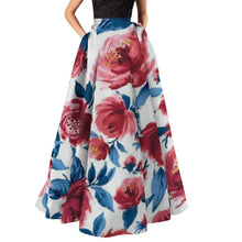 将图片加载到图库查看器，High Waist Bohemian Floral Print Maxi Skirts
