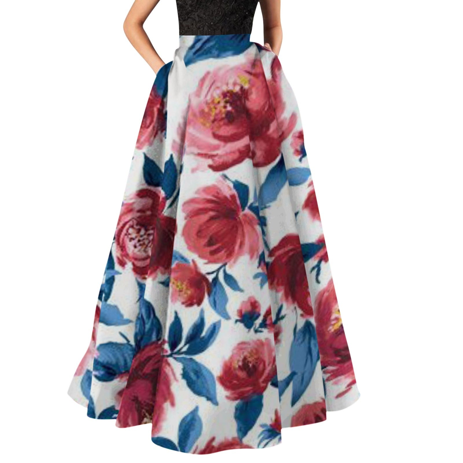 High Waist Bohemian Floral Print Maxi Skirts