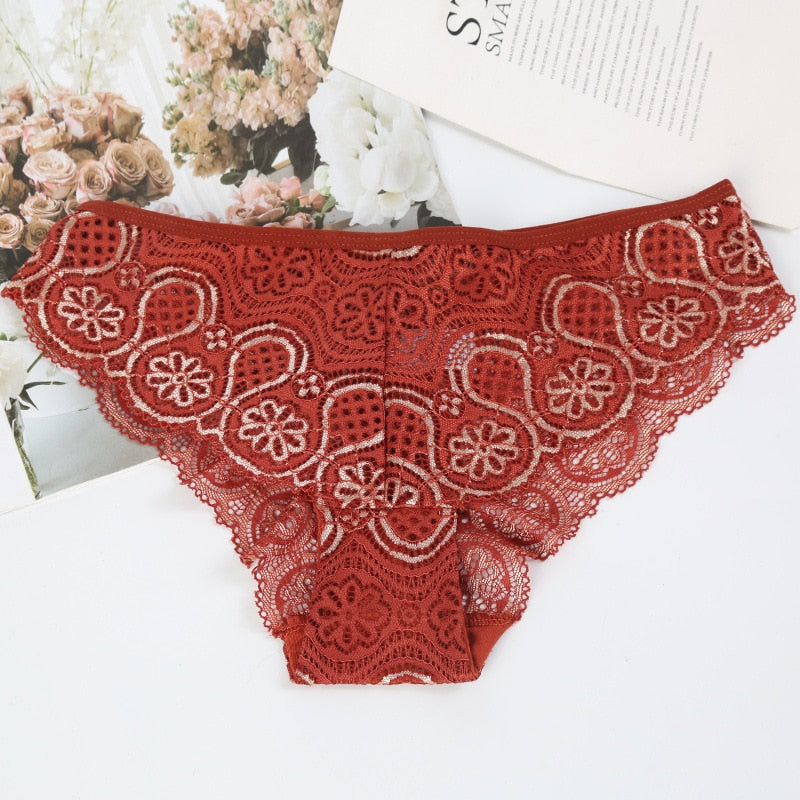 Low-Waist Female Embroidery Underwear