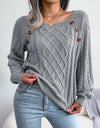 Knitted Acrylic Loose Long Sleeve Sweater