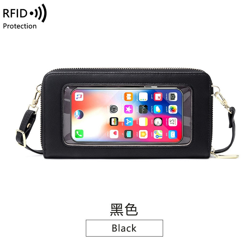 Mini Shoulder Bag Touch Screen Mobile Phone Transparent Bag