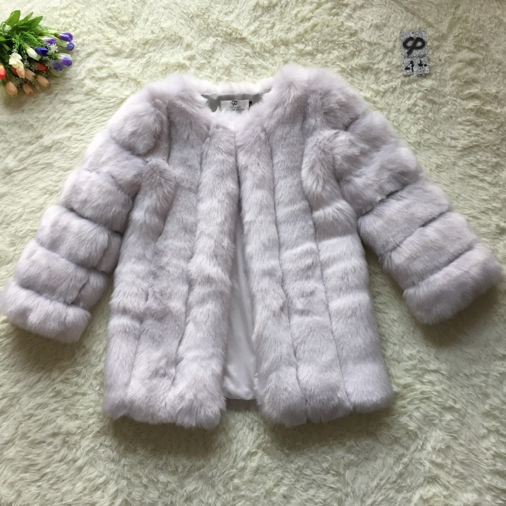 Faux Fur Winter  Elegant Thick Overcoat