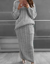 Warm Knitted 2 Piece Pullover Sweater Set
